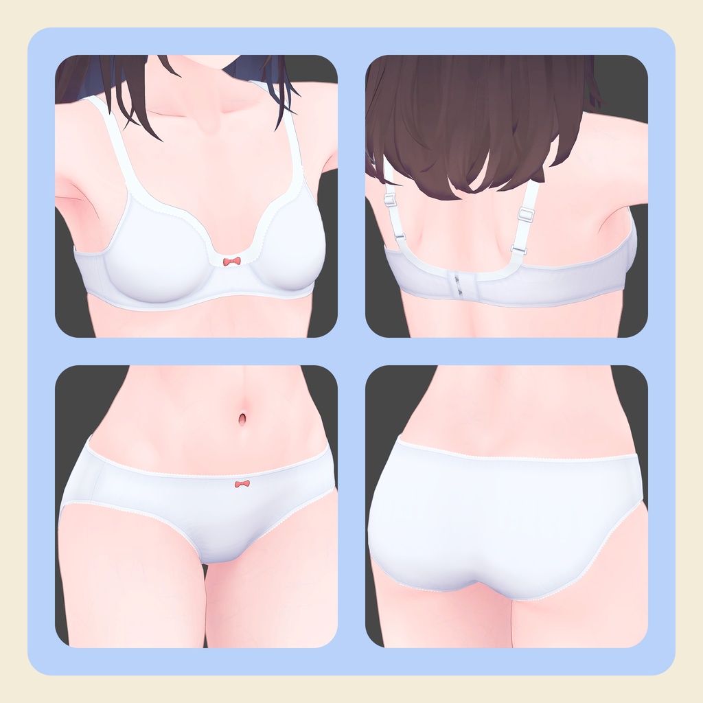 【3Dモデル】くろなつちゃん用下着・ドロワーズセット