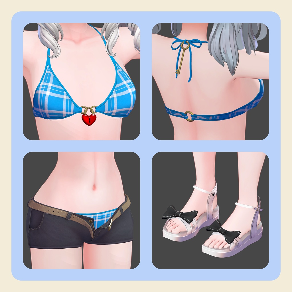 【3Dモデル】フロントロック水着 -Ver.Unlock-