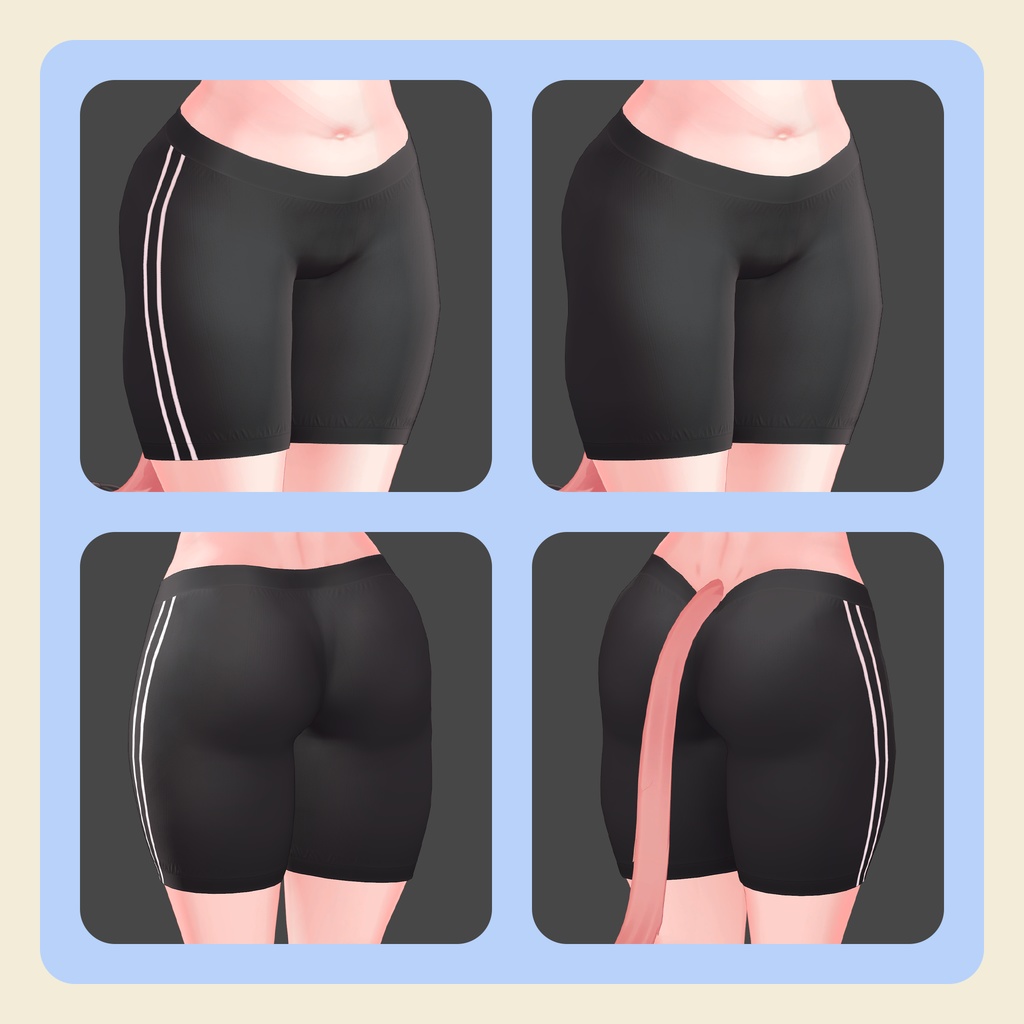 【3Dモデル】いちごちゃん用ドルフィンパンツ・スパッツ