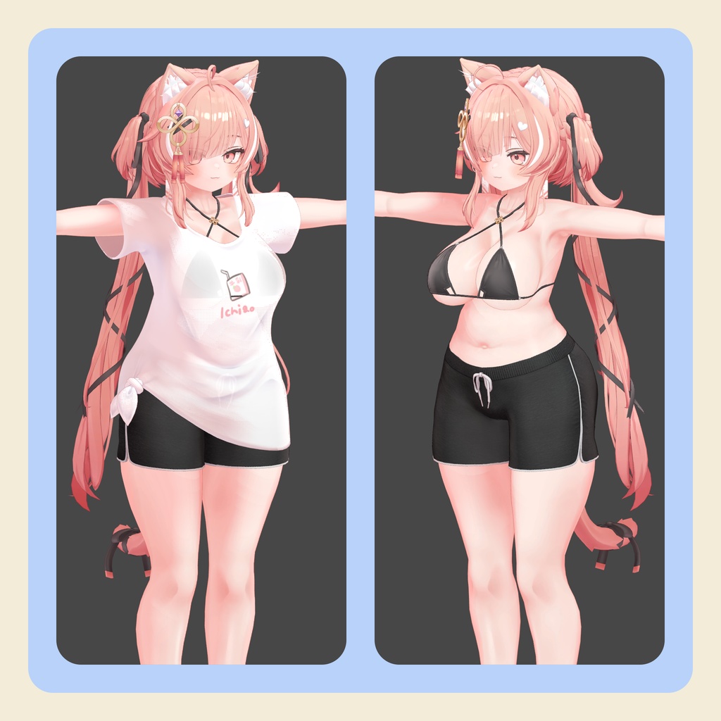 【3Dモデル】いちごちゃん用ドルフィンパンツ・スパッツ