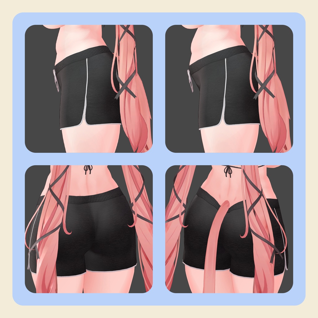 【3Dモデル】いちごちゃん用ドルフィンパンツ・スパッツ