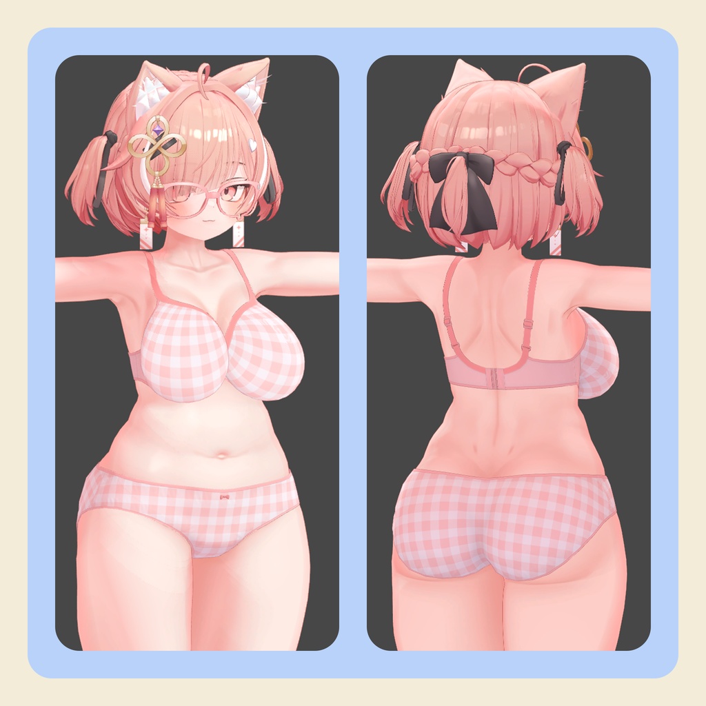 【3Dモデル】いちごちゃん用下着セット