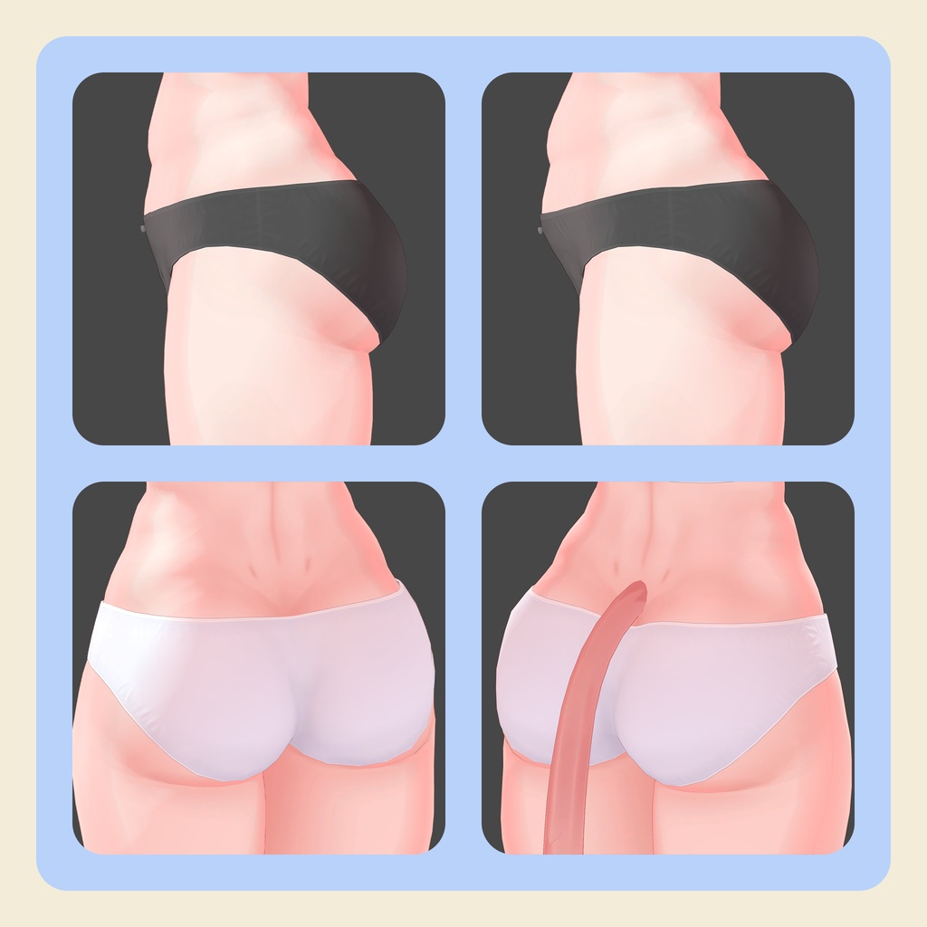 【3Dモデル】いちごちゃん用下着セット