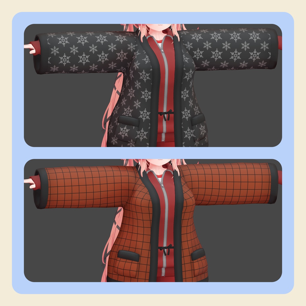 【3Dモデル】だるジャージはんてんセット