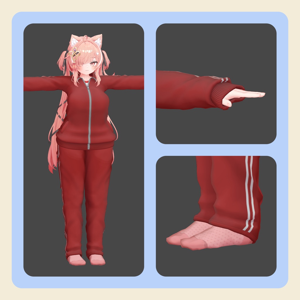 【3Dモデル】だるジャージはんてんセット