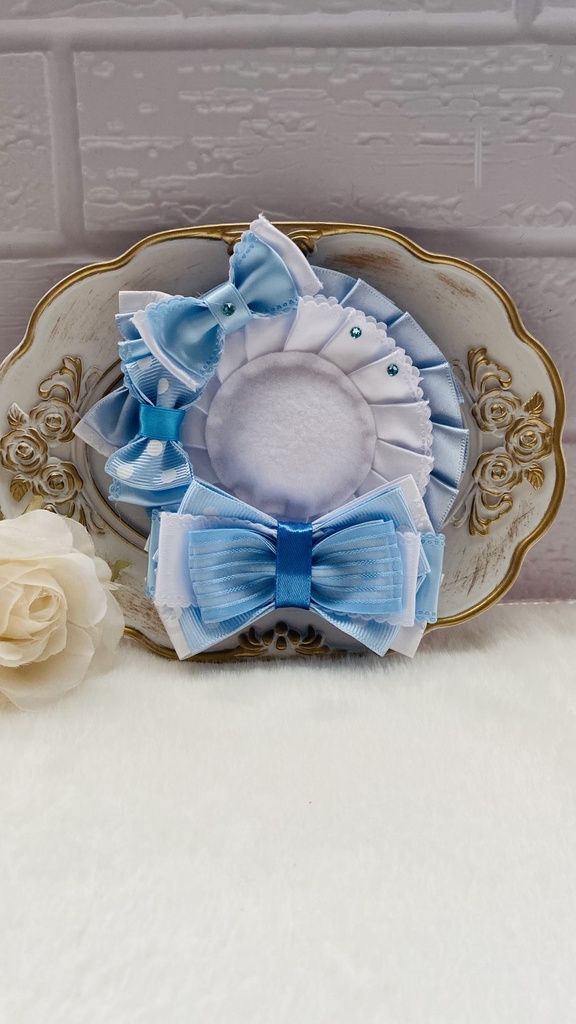 オリジナル水色×白ロゼット