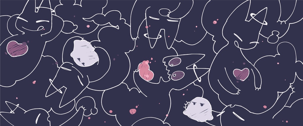 【Nocturnal】黒猫とオバケのポーチ