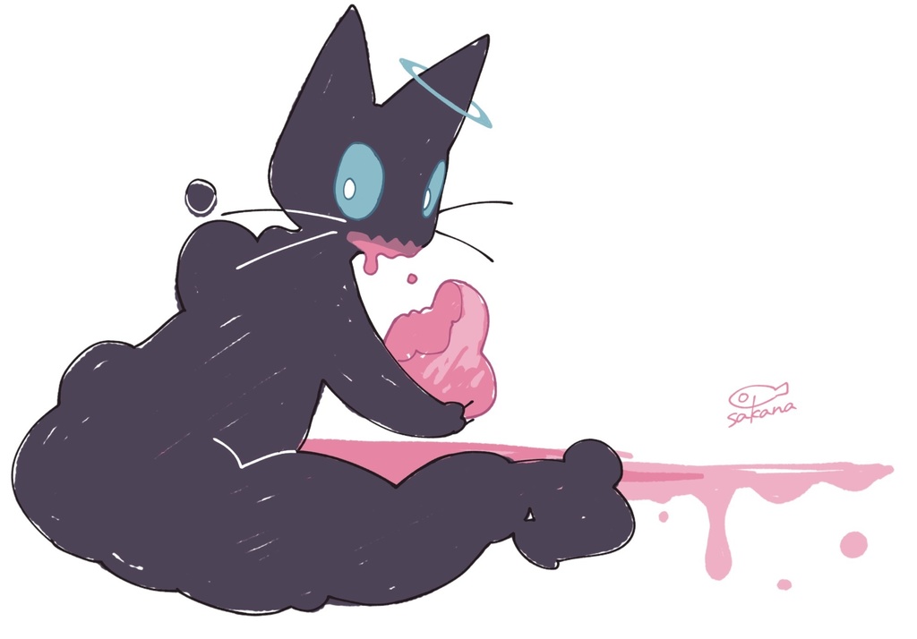 【Nocturnal】黒猫とオバケのトートバッグ