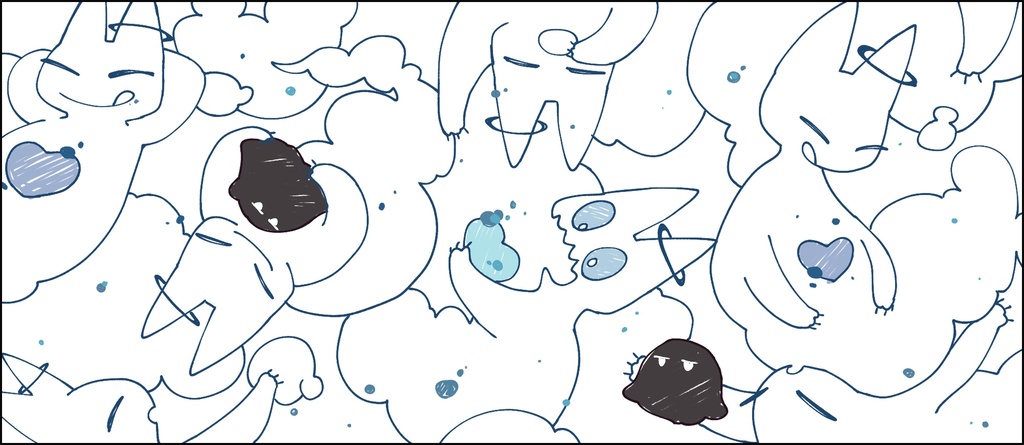 【Nocturnal】黒猫とオバケのトートバッグ