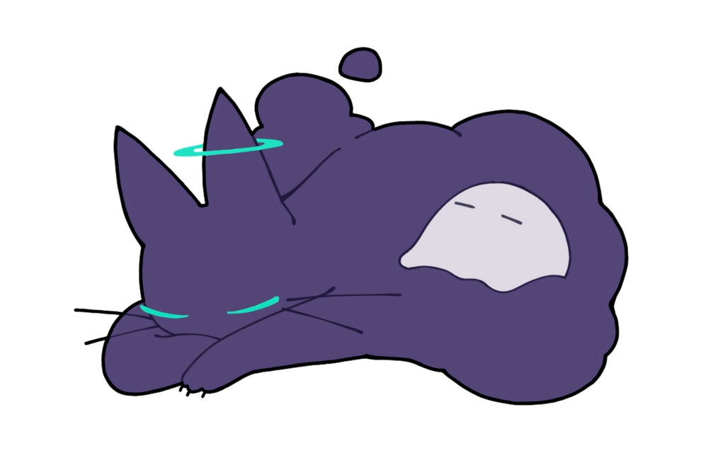 【Nocturnal】黒猫とオバケのクッション