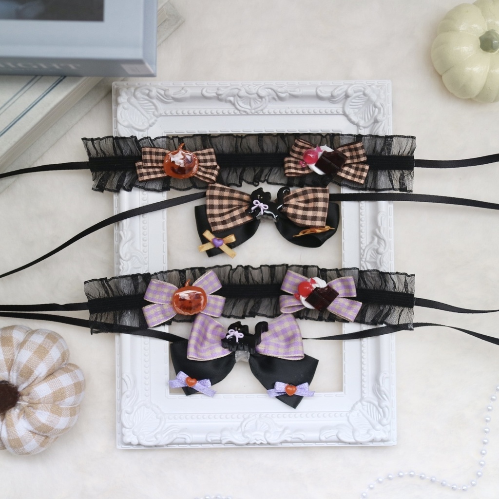 ハロウィンヘッドドレス&リボンセット