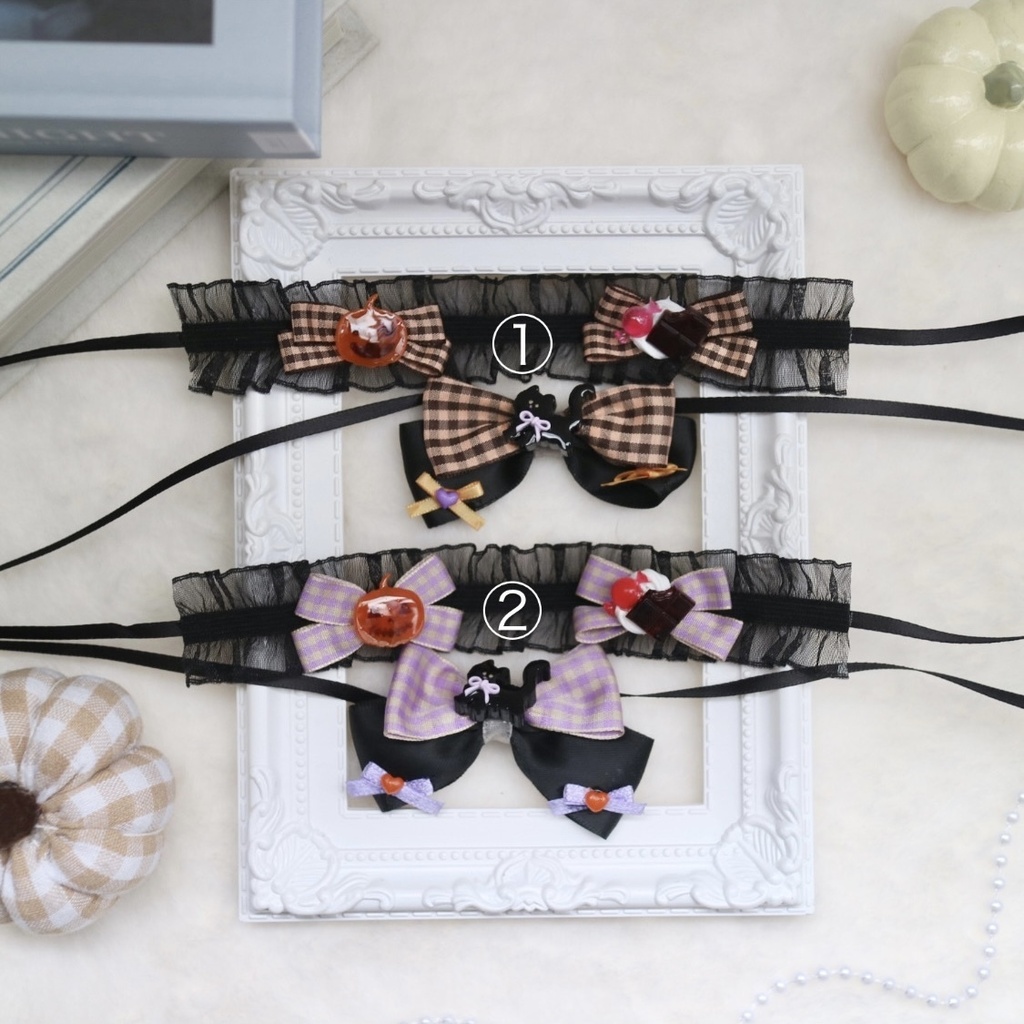 ハロウィンヘッドドレス&リボンセット