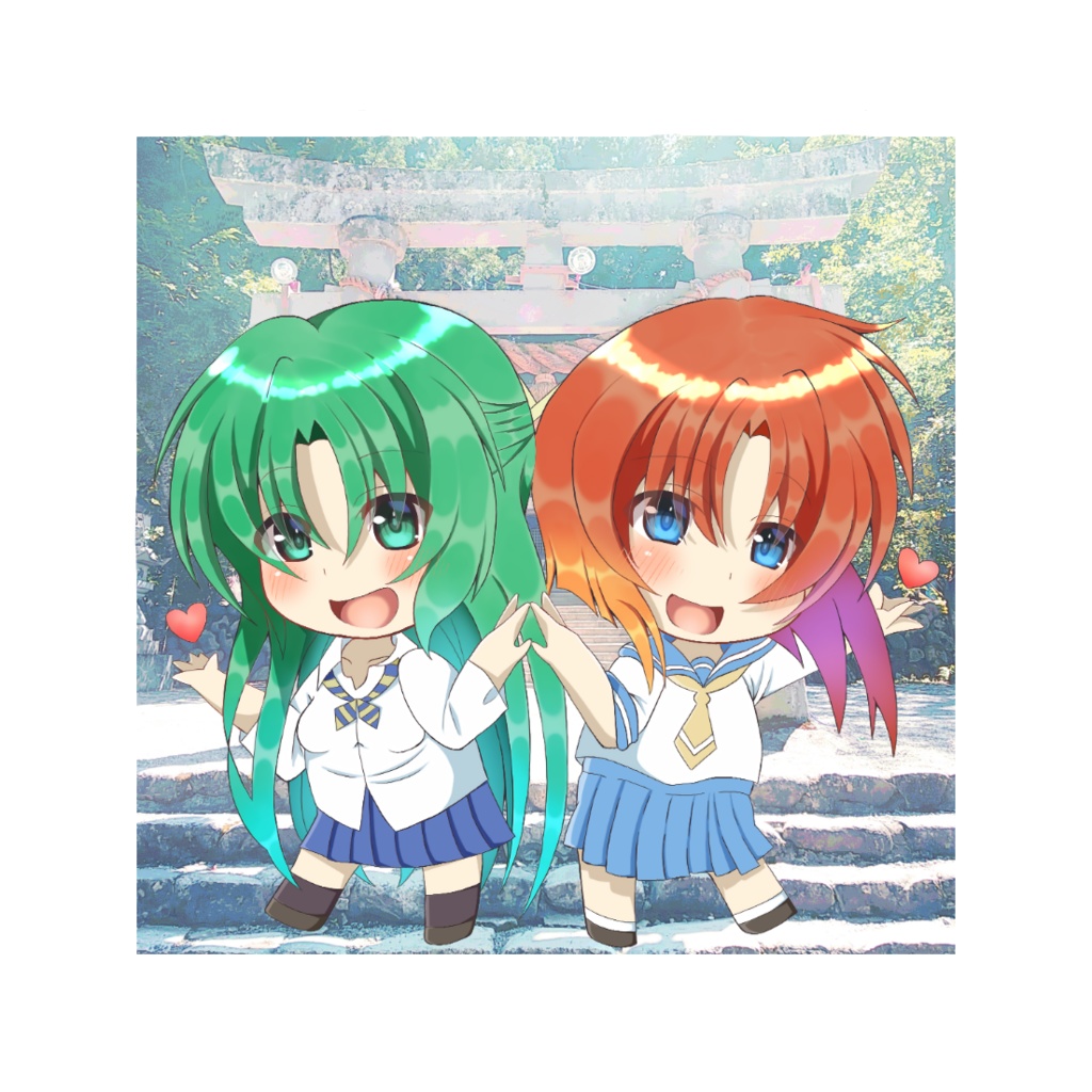 ひぐらし リバーシブルアクスタキー(ホログラム) 詩音×レナ