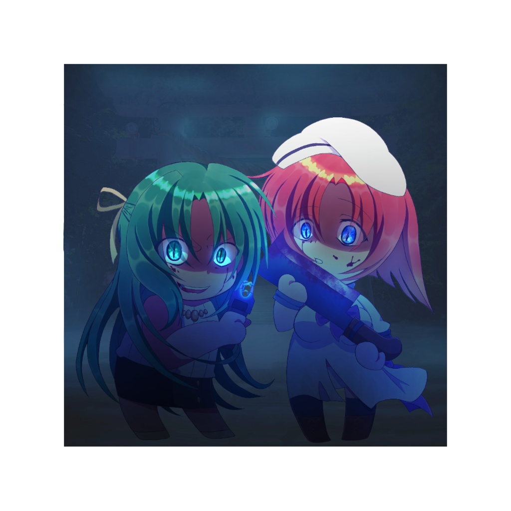 ひぐらし リバーシブルアクスタキー(ホログラム) 詩音×レナ