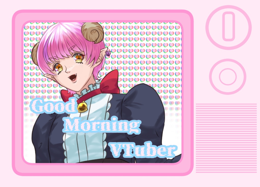 レトロテレビ風おはV素材