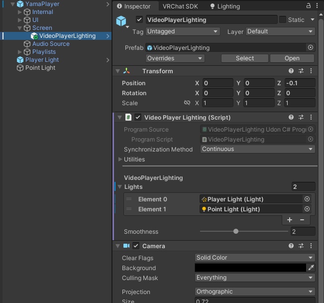 UMHL VideoPlayerLighting (VRChatワールド用ビデオライトギミック)