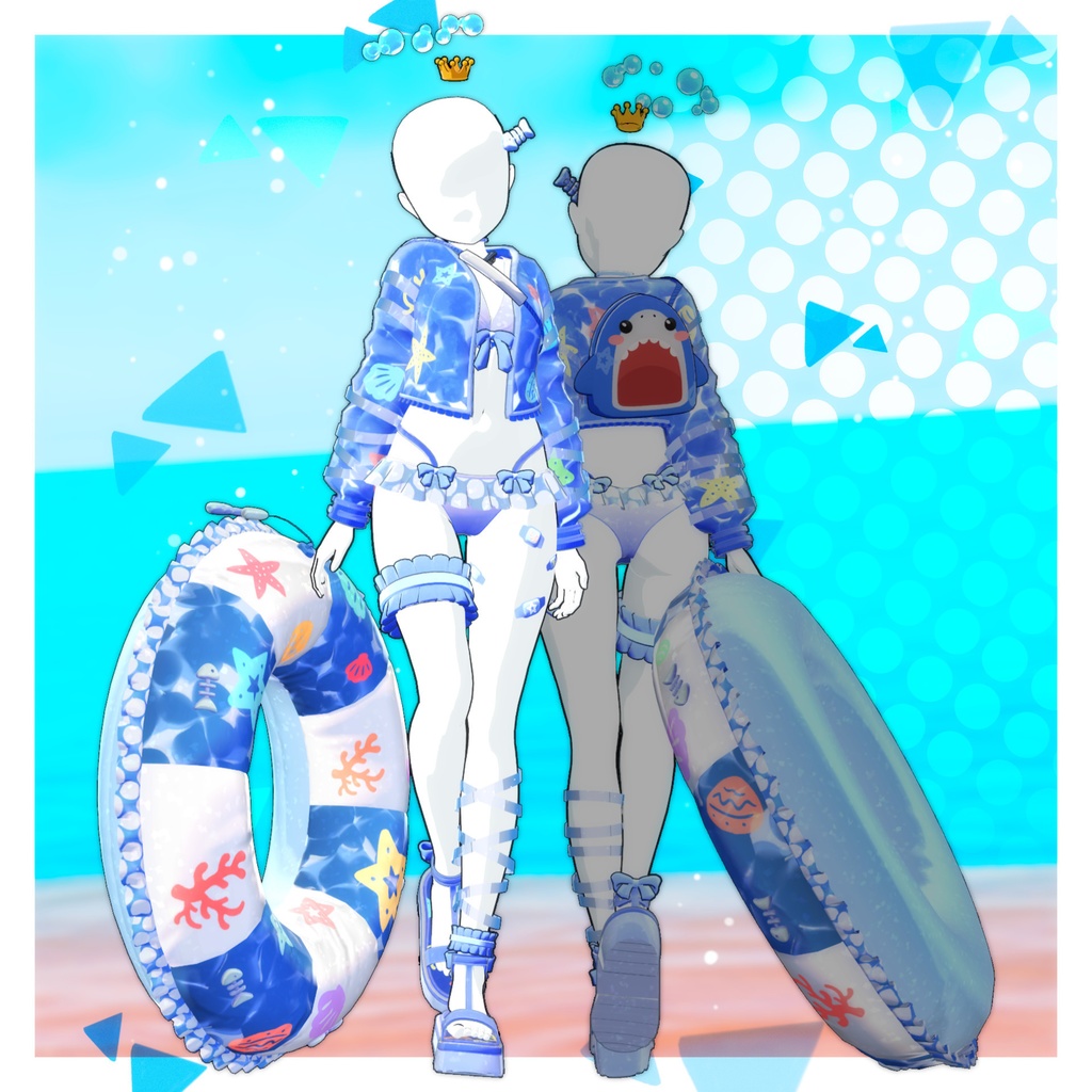 50%OFF セール中✨【8アバター対応】Beachy Fun - HUKUBUKU CLOTHING / VRChat