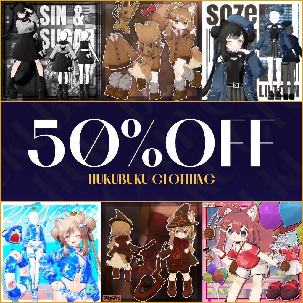 ✨50%OFF セール中✨ HUKUBUKU CLOTHING / VRChat