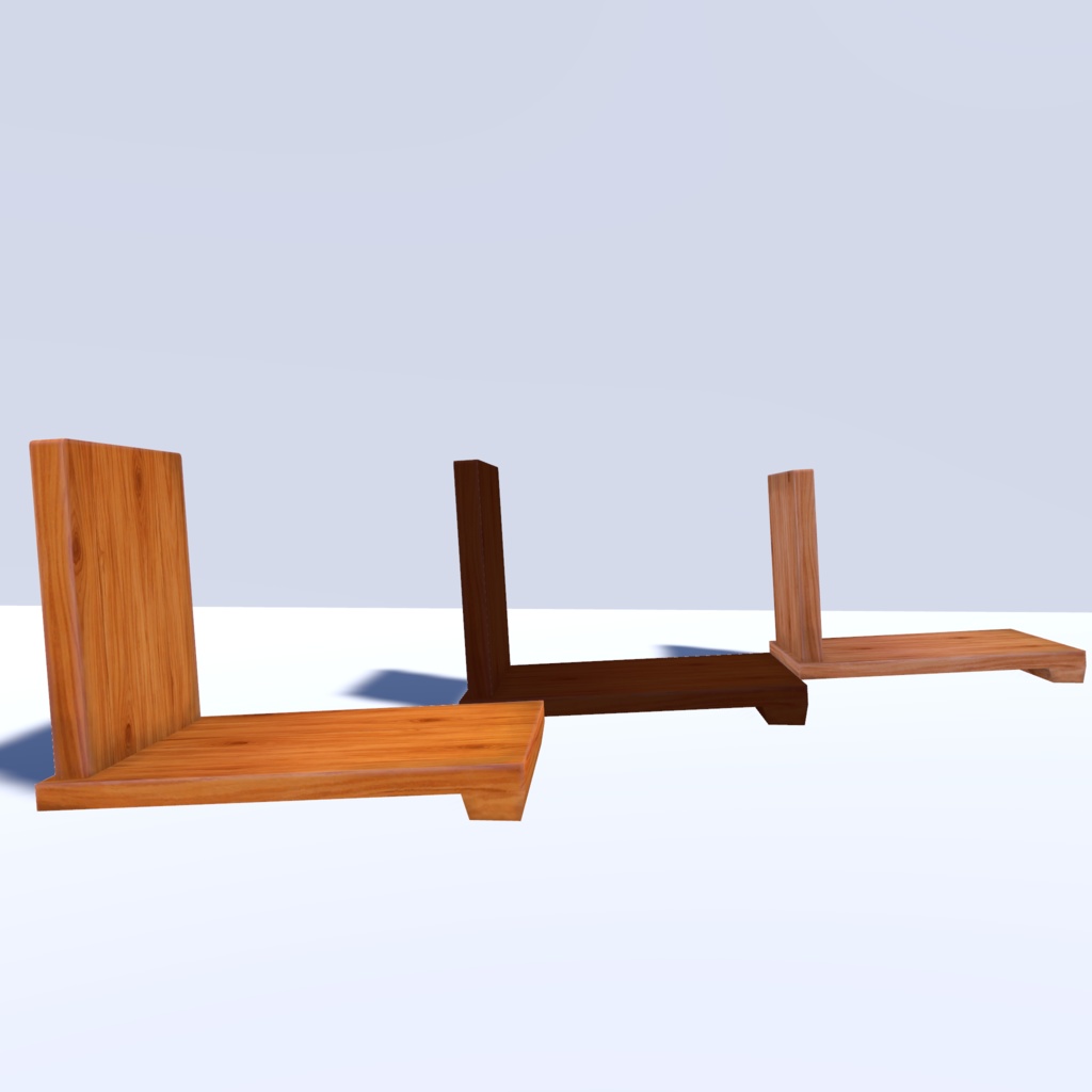 木製ブックスタンド/3色セット【VRChat対応・軽量】