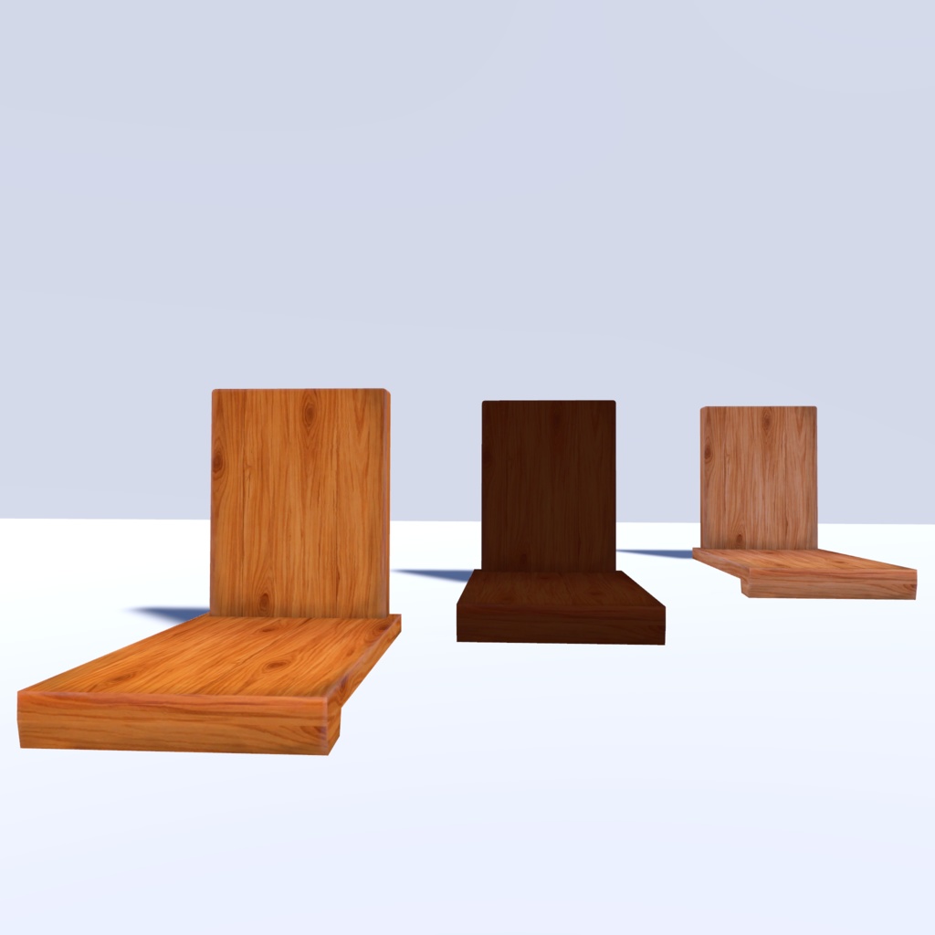 木製ブックスタンド/3色セット【VRChat対応・軽量】