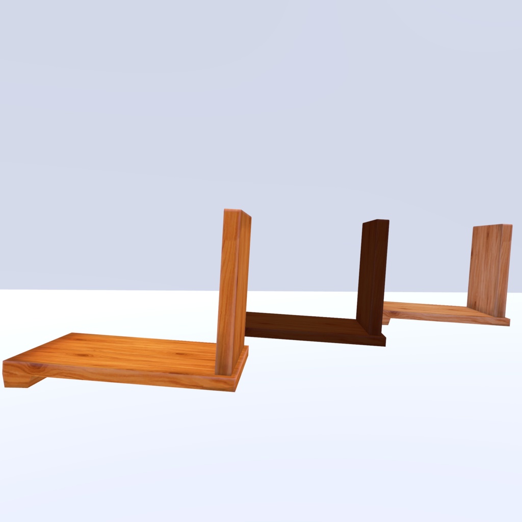 木製ブックスタンド/3色セット【VRChat対応・軽量】