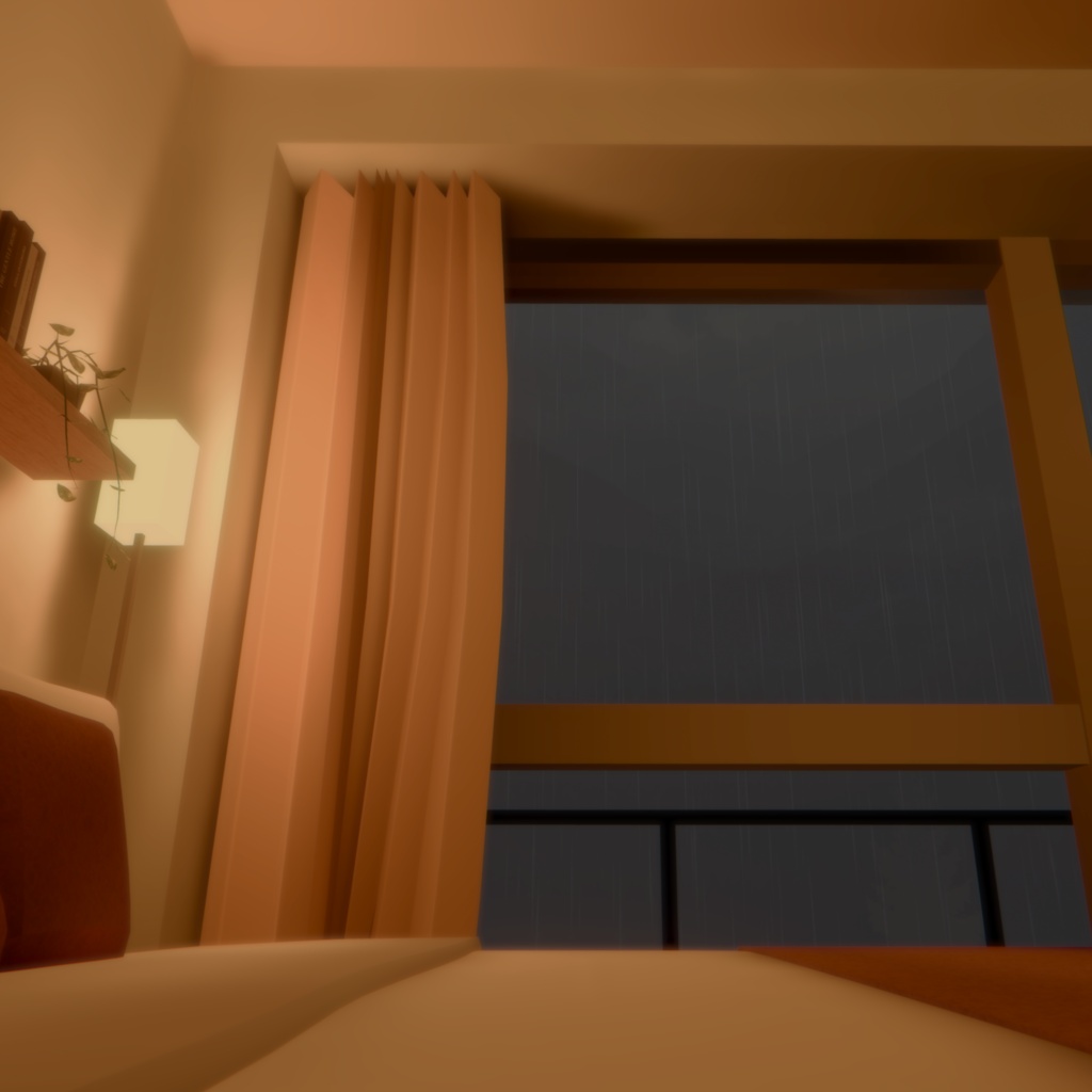 Rainy Night Room【VRChat向けワールド】