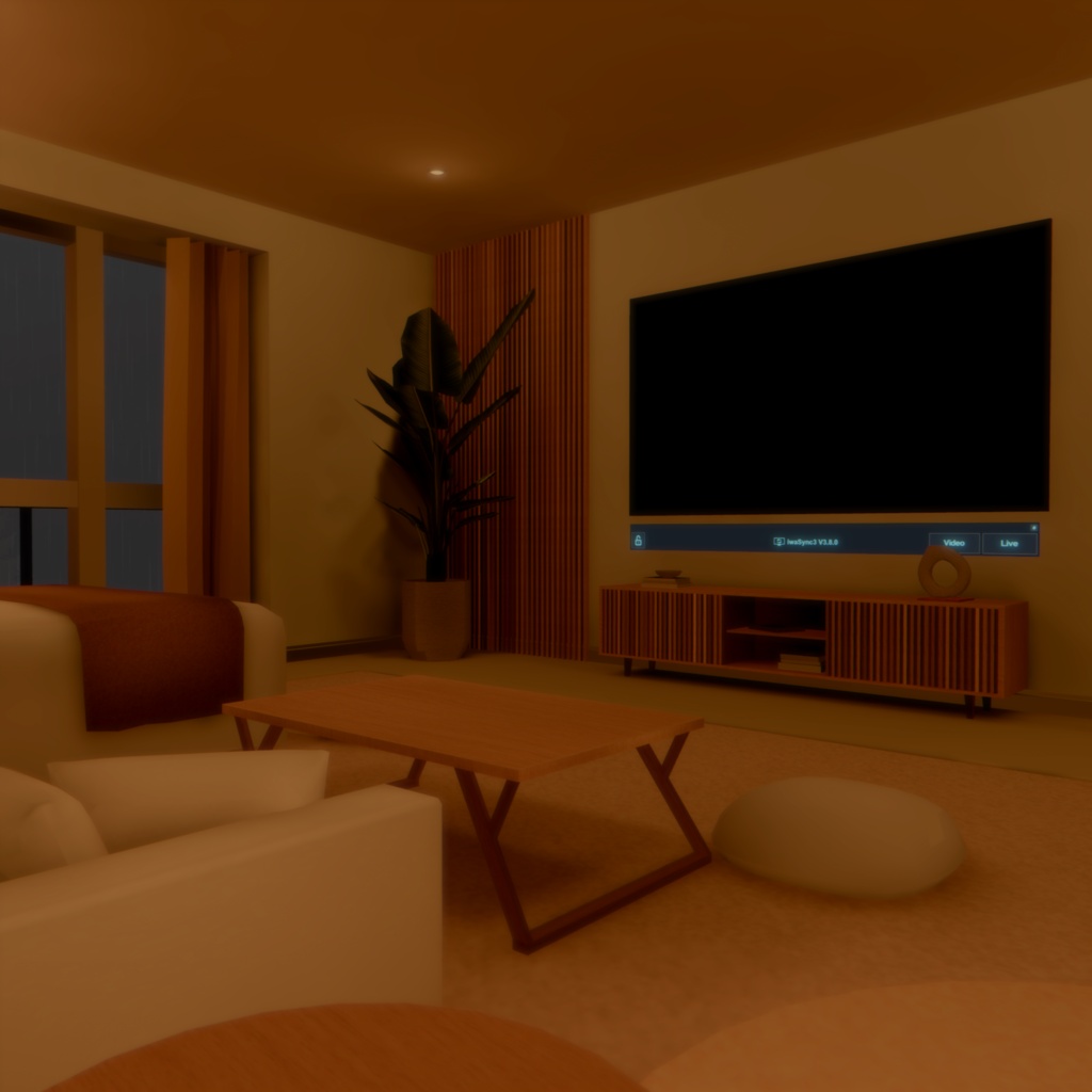 Rainy Night Room【VRChat向けワールド】
