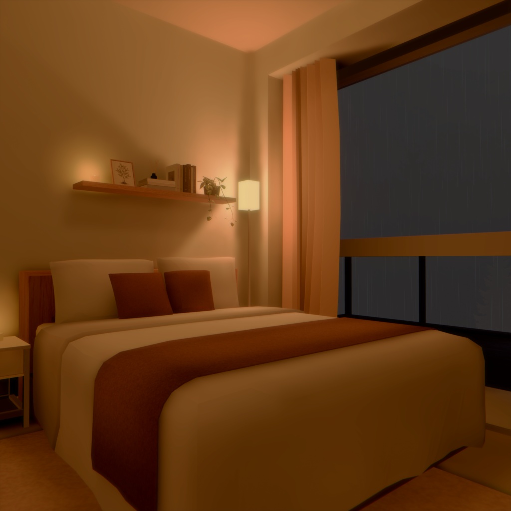 Rainy Night Room【VRChat向けワールド】