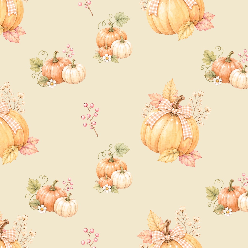 Pastel Autumn|かぼちゃ柄 デザインペーパー A4|ラッピング・コラージュ素材|商用利用OK