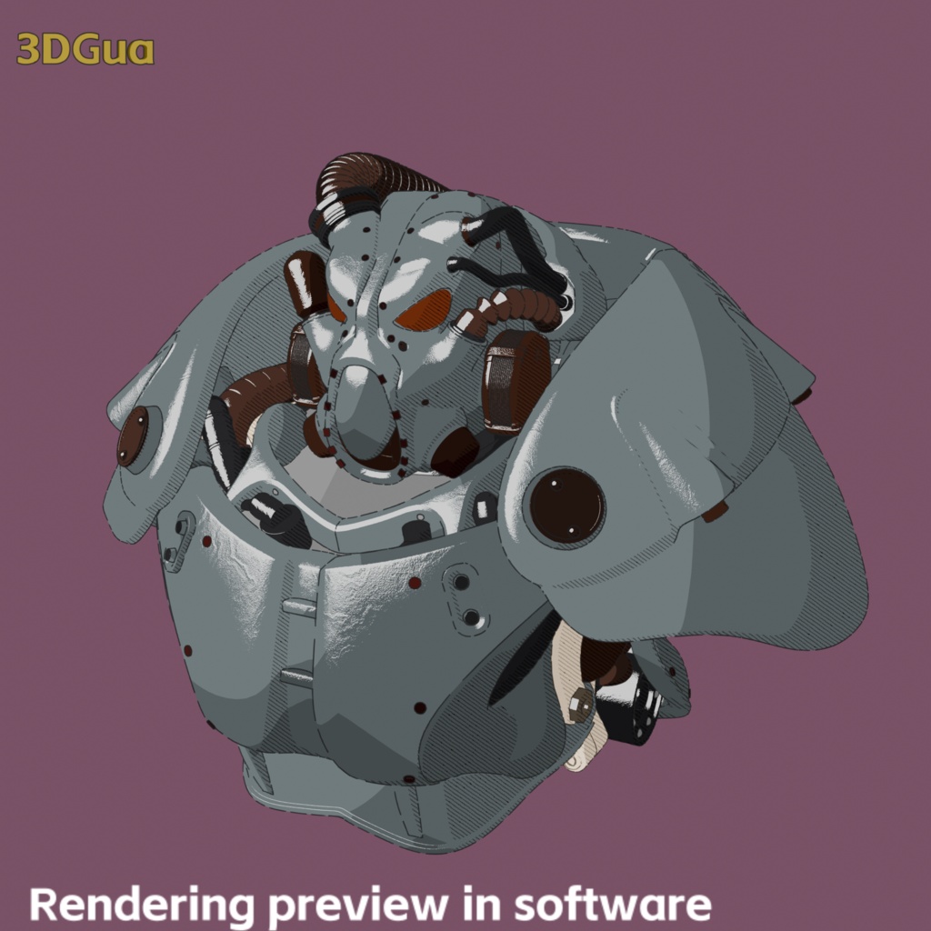 Fallout x-01 power armor-Fanart bust