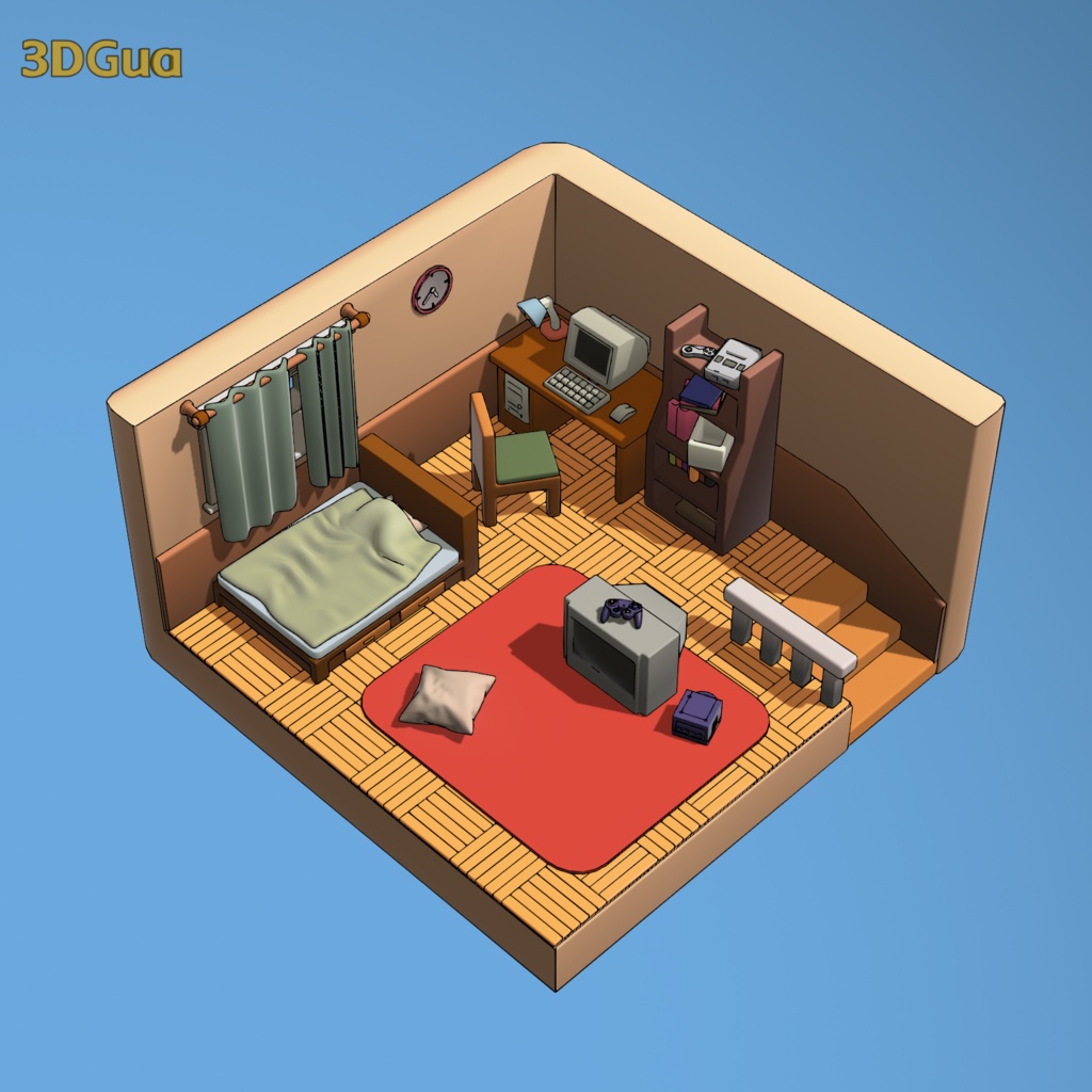 レトロゲームテーマの部屋 Retro game themed room