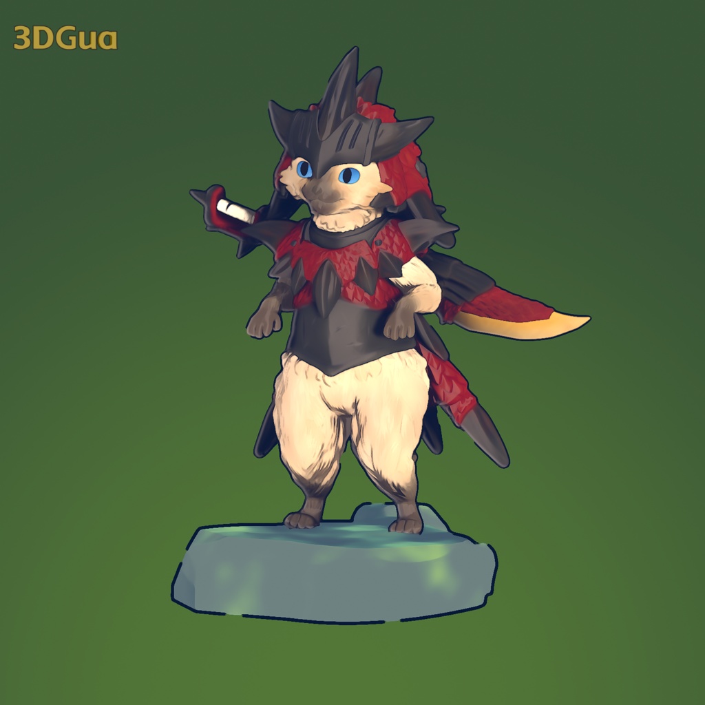 『モンスターハンター:ワイルズ』ファンアートモデル Palico Rathalos Set