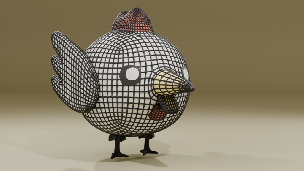 まんまるにわとり【Blender用3Dモデル / 表情6種入り】