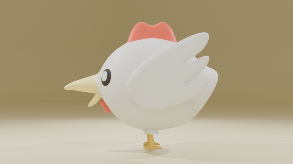 まんまるにわとり【Blender用3Dモデル / 表情6種入り】