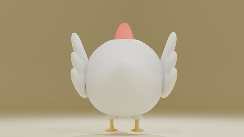まんまるにわとり【Blender用3Dモデル / 表情6種入り】
