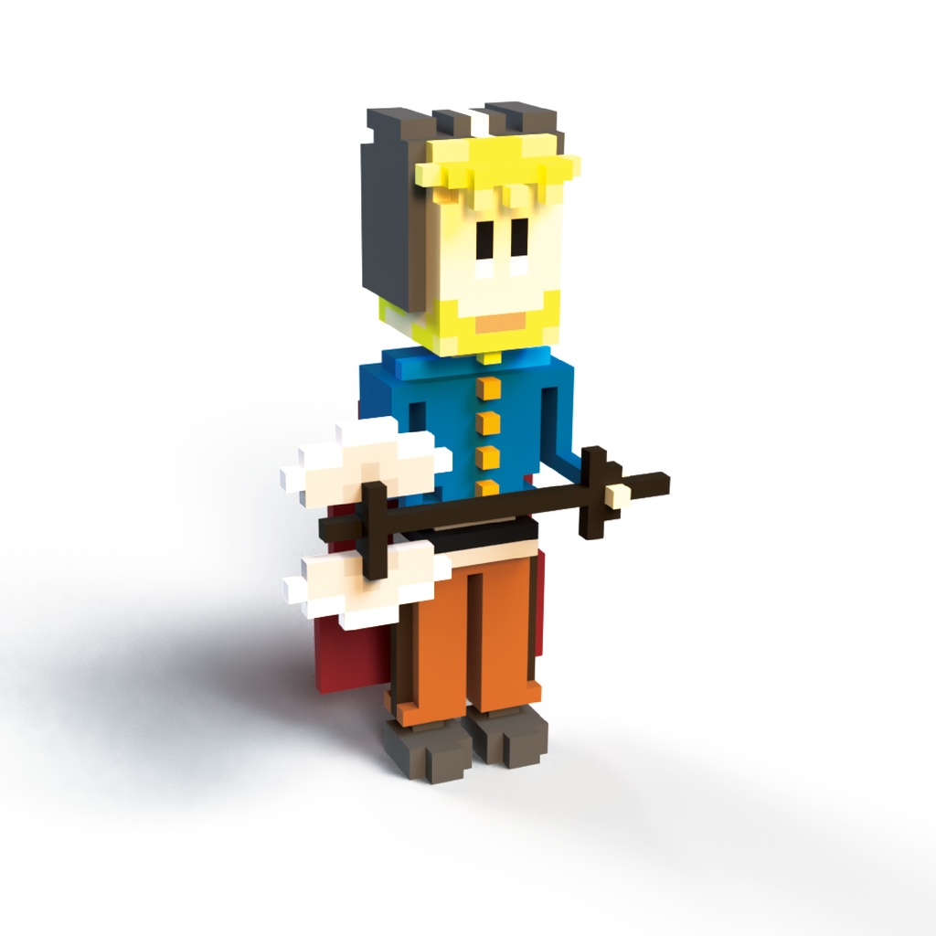 Voxel 斧を持つ戦士 