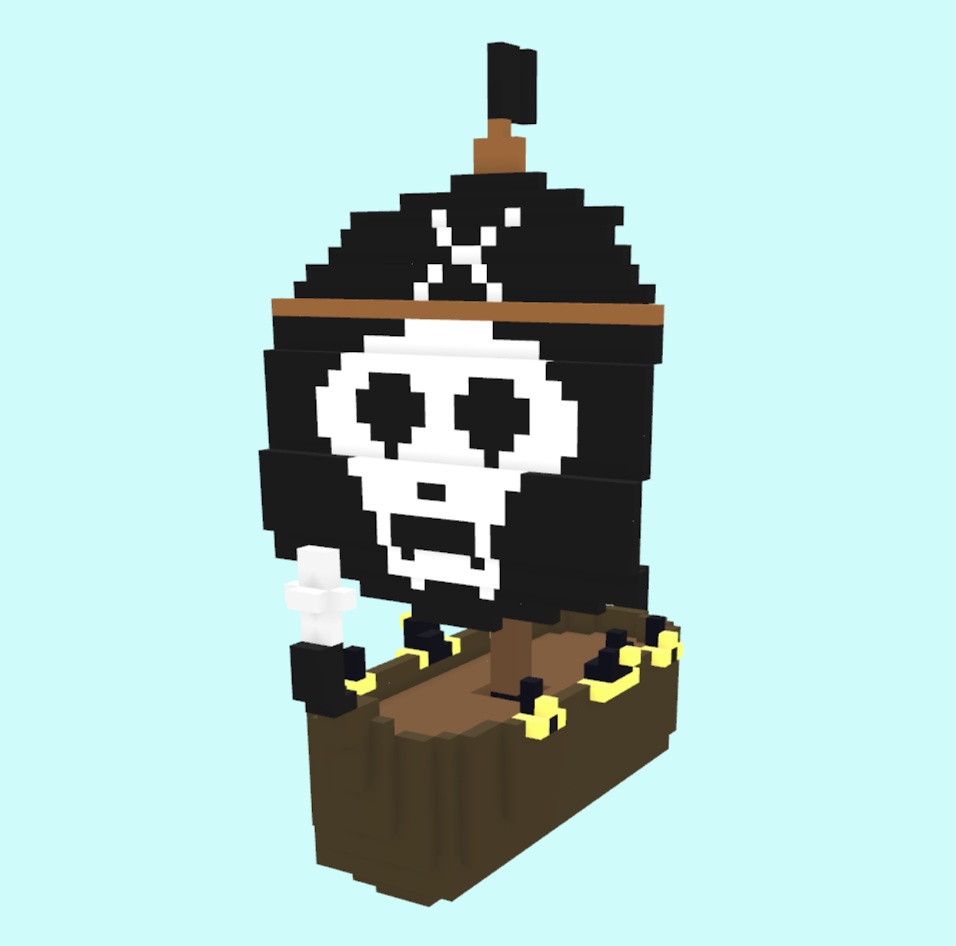 Voxel海賊船(ボクセル,3dドット絵)