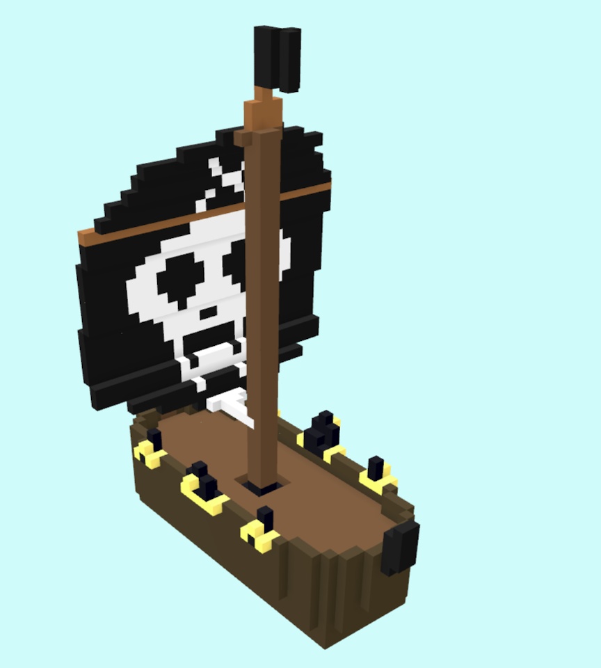 Voxel海賊船(ボクセル,3dドット絵)