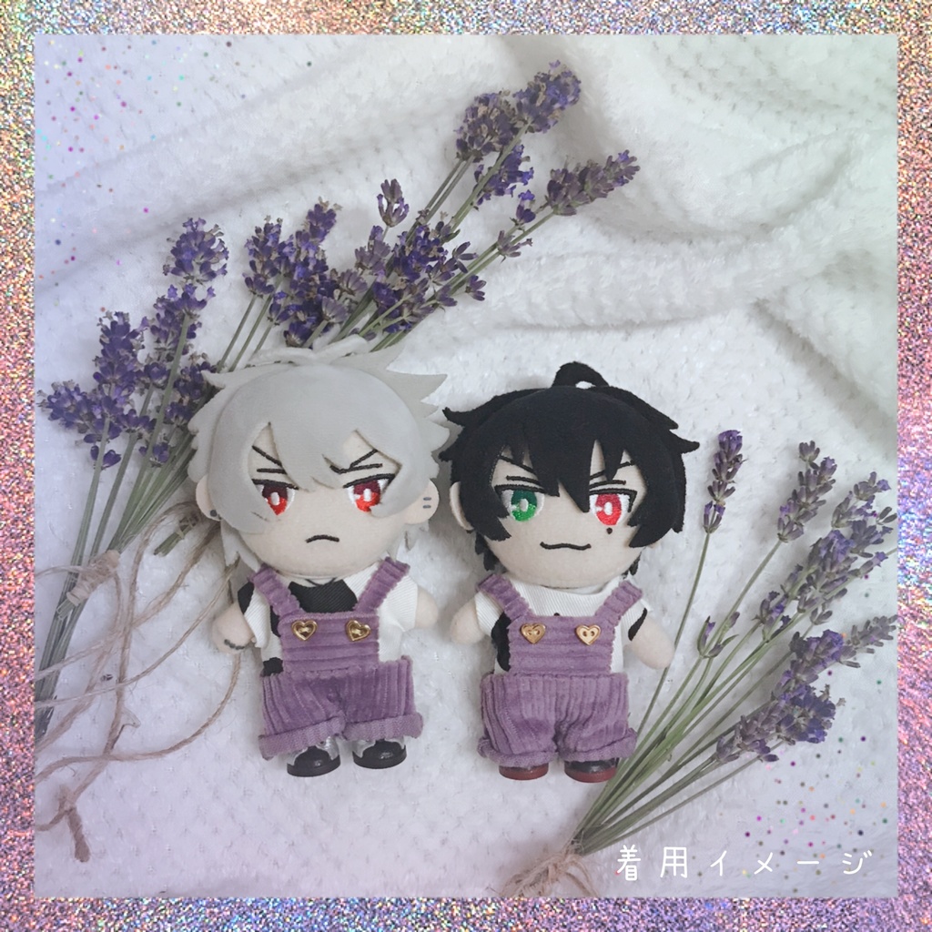 コーデュロイ ラベンダーサロペット+チェックシャツセット