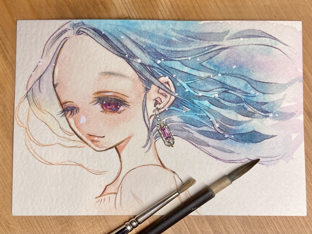 ミニ原画 ルベライトの瞳の少女