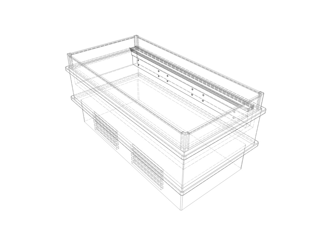 スーパーマーケット 冷蔵冷凍 平型ケース01