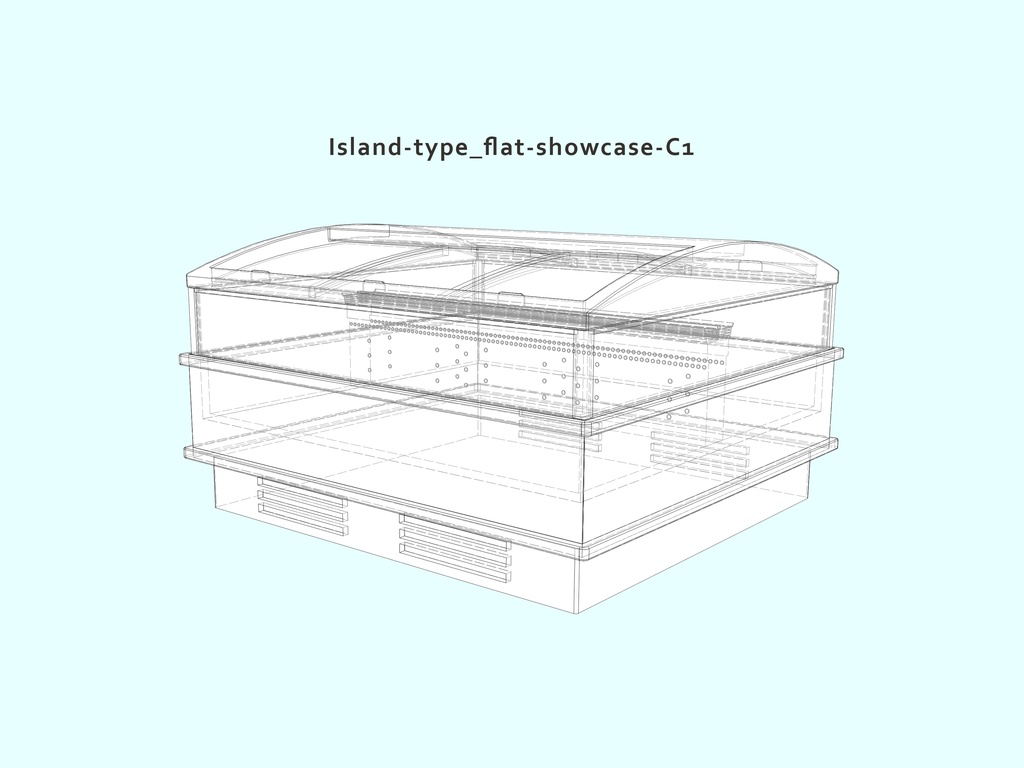 スーパーマーケット アイランド型 冷蔵冷凍ショーケース01