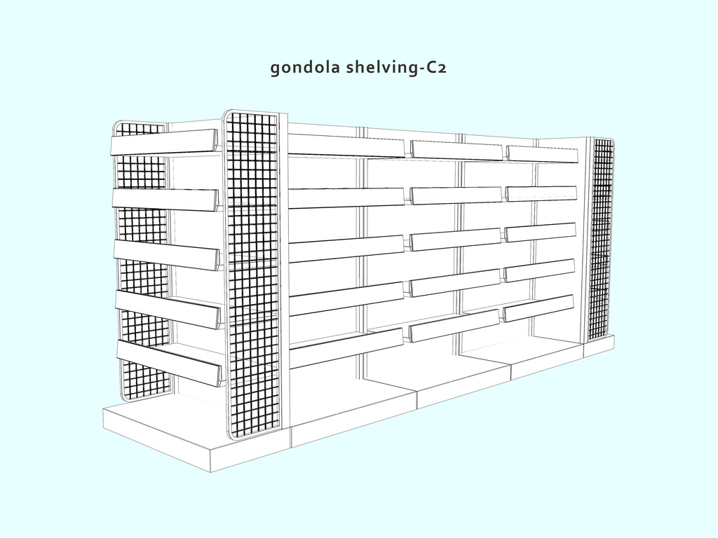 スーパーマーケット 販売用ゴンドラ什器セット