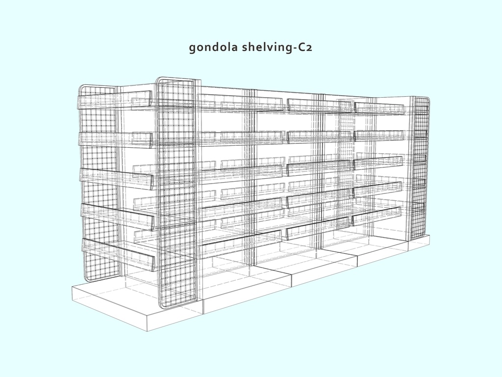 スーパーマーケット 販売用ゴンドラ什器セット