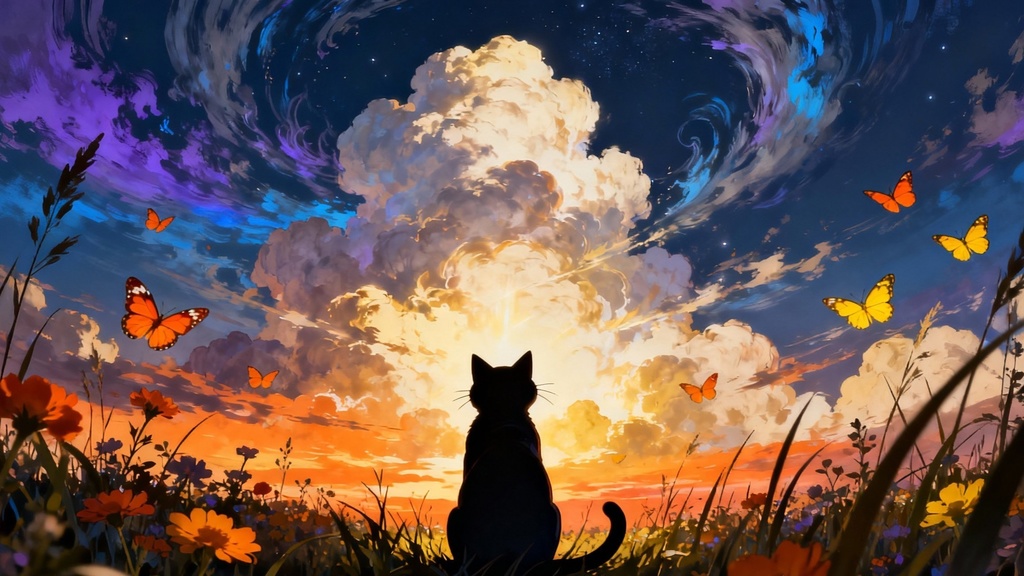 【フリーBGM】夕陽の沈む丘