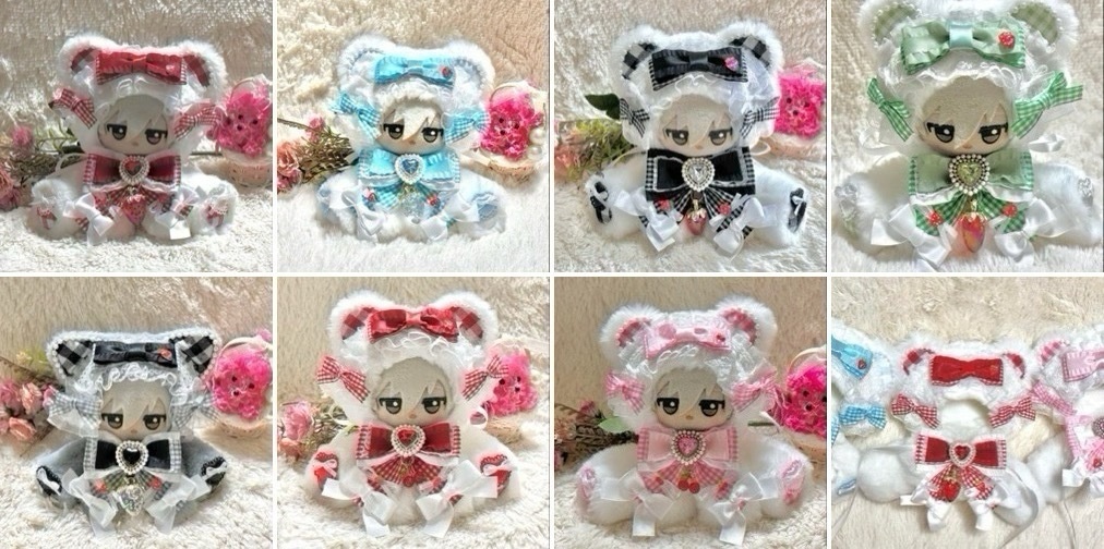 ぬい服 着ぐるみ ちびぐるみ 11センチ おすわり 赤