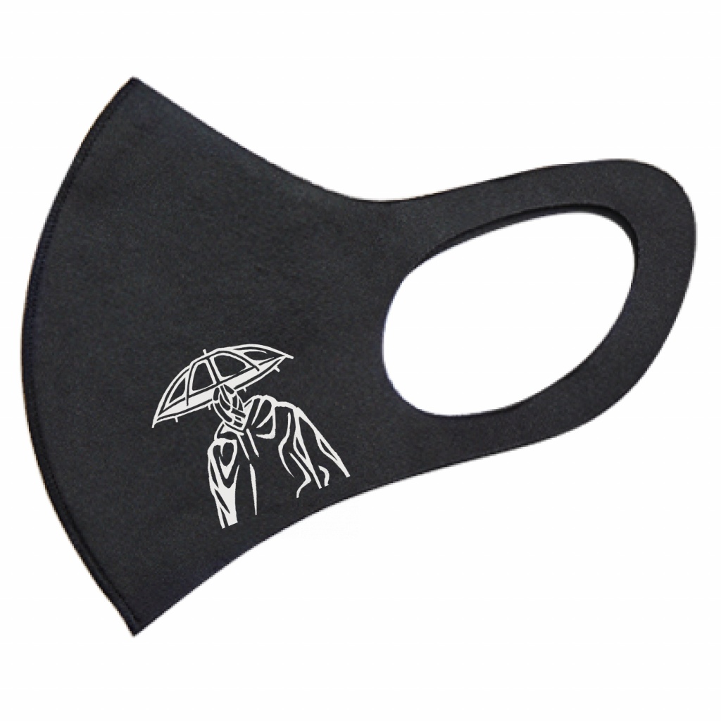 傘男 マスク 白