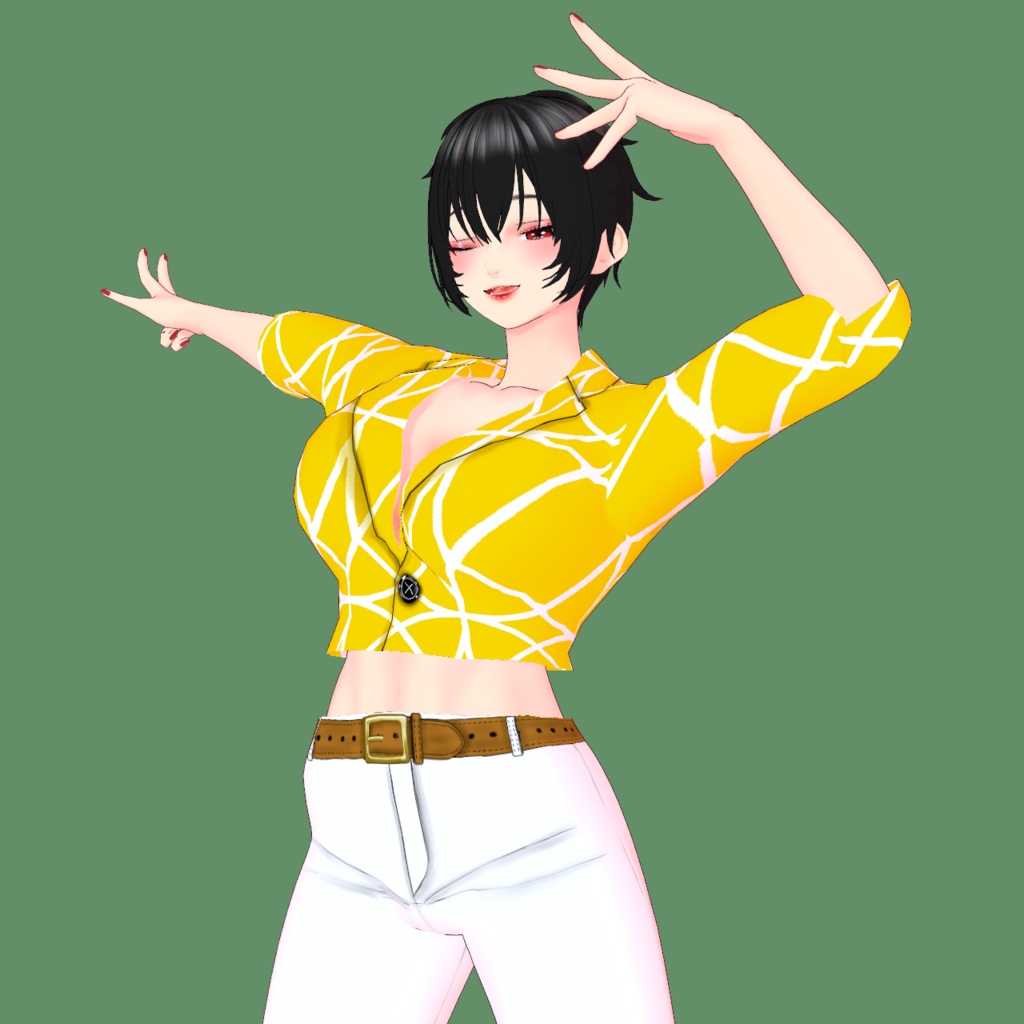 【VRoid】黄 へそ出し&スキニー