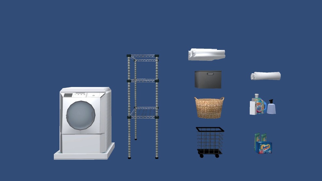 3Dモデル「洗濯機セット」