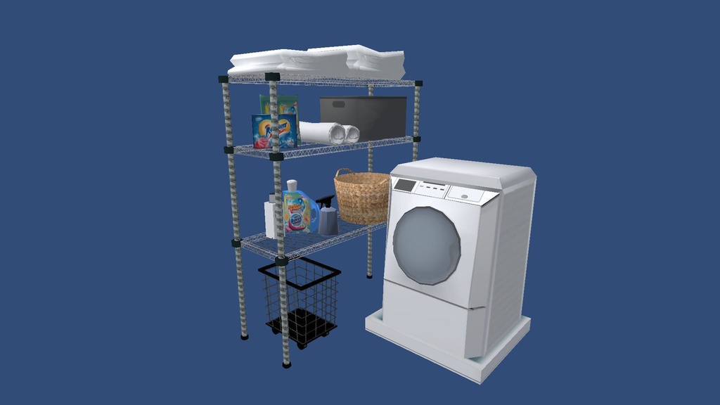 3Dモデル「洗濯機セット」